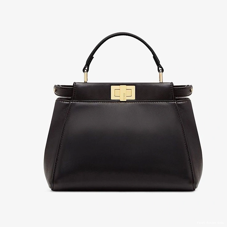 Cheap Fendi Iconic Handbag Nappa Leather Black In Mini Peekaboo 0817